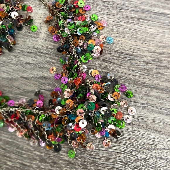 Vtg Multicolour Sequin Necklace - Picture 11 of 12